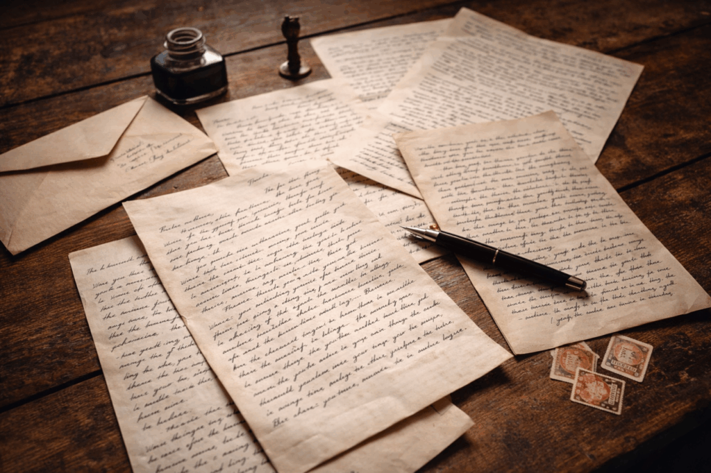 c'est une image de lettres pour voir comment on communiquée avant sans le numérique.